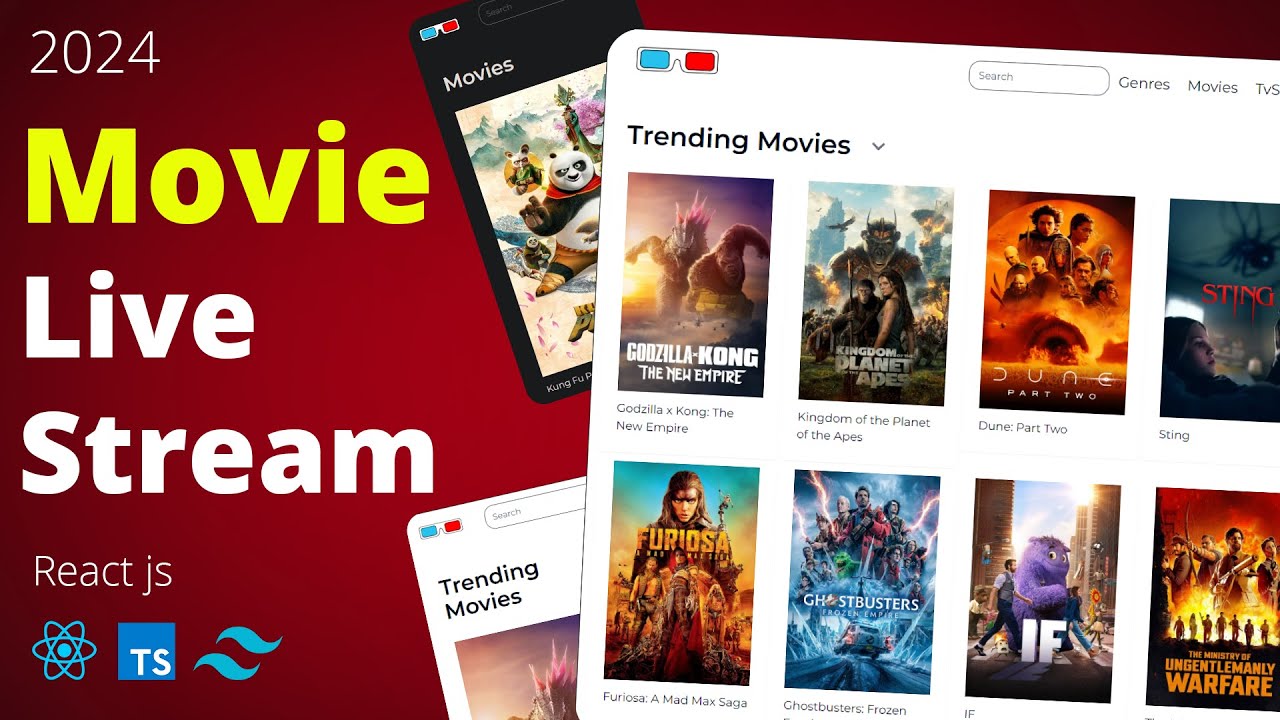 Build Movie Streaming Website in 2024 - React, TypeScript, Tailwind & Shaden UI