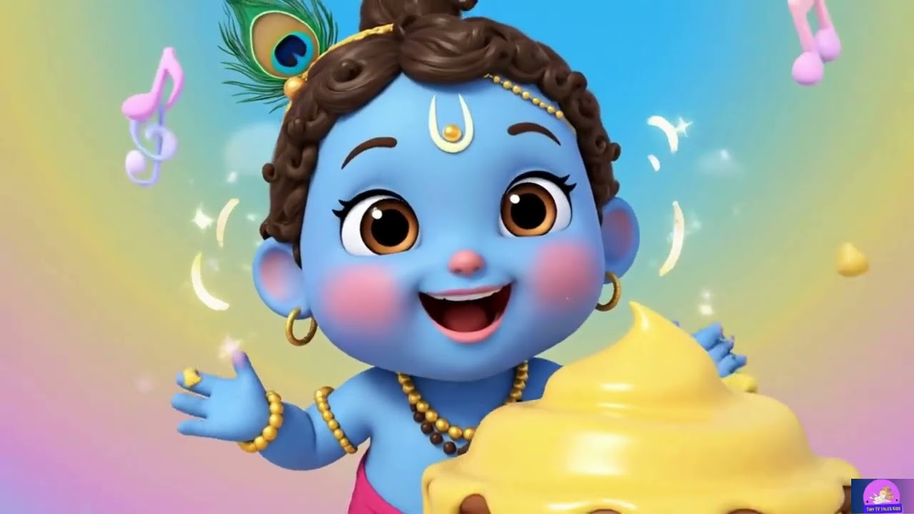 Achyutam Keshavam Baal Krishna Viral Song For Kids. #nurseryrhymes #babykrishna #kidsmusic