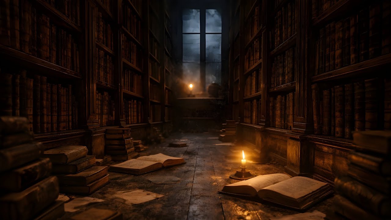 Snowy Night Library Ambience – Focus Music for Studying