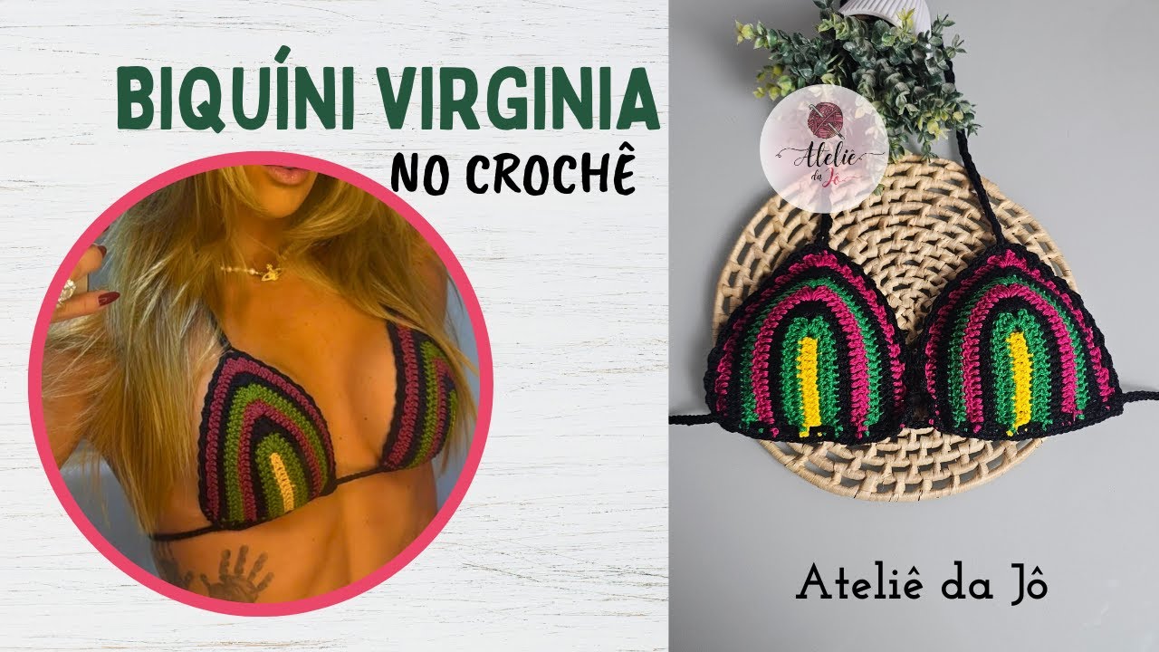 Biquini Simlples / Biquíni Virginia no Crochê  - Com intruções para  P, M e G