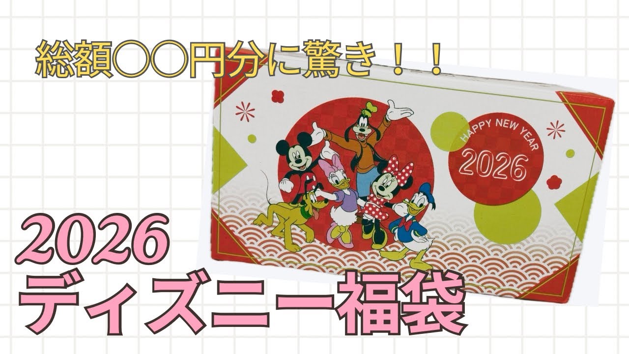 【ディズニー福袋】2026年ディズニーストアの福袋を購入✨3倍以上の合計金額に驚き‼️これは大当たり⁉️