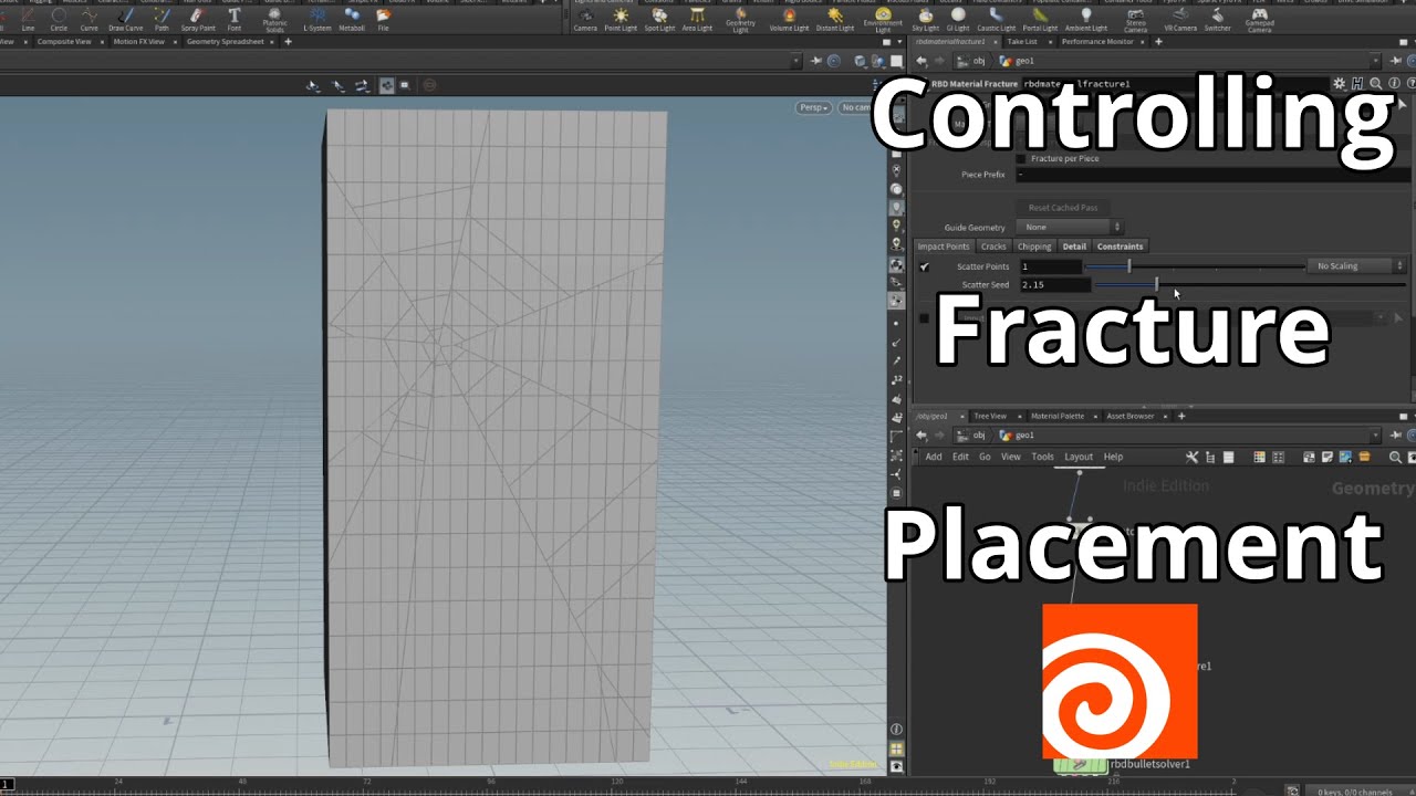 Controlling the RBD Material Fracture Placement in Houdini