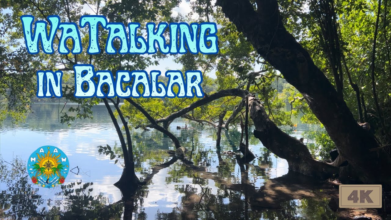 Bacalar Mexico Walking Tour 4K (2025) | Along Costera & Lagoon of Seven Colours from Cenote Azul