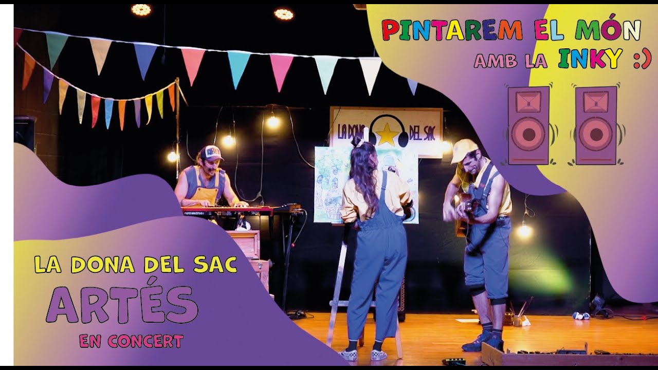 PINTAREM EL MÓN en directe a Artés - ESTIMEM LES DIFERÈNCIES Live i la Inky pintant el quadre