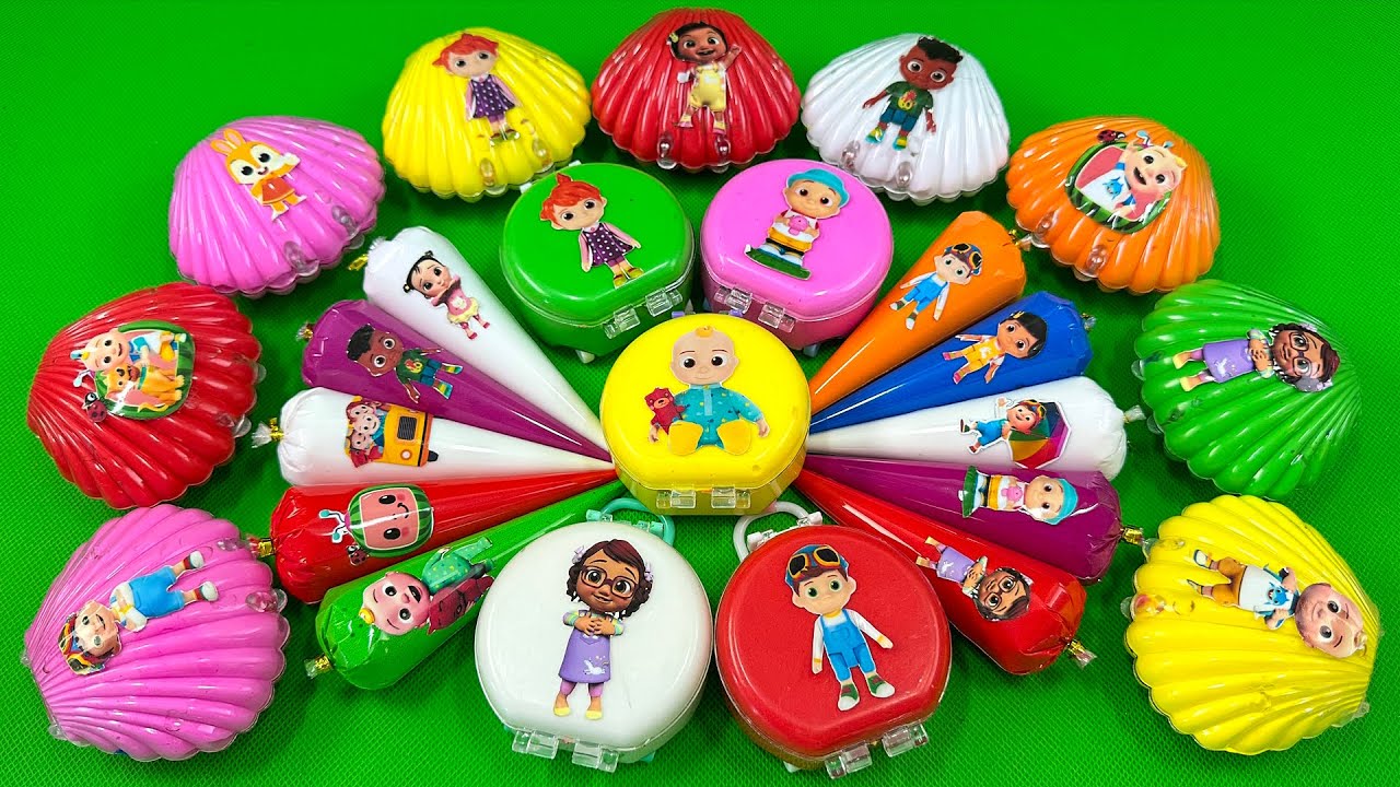 Finding Cocomelon, JJ and TomTom in Shiny Colorful Slime ASMR