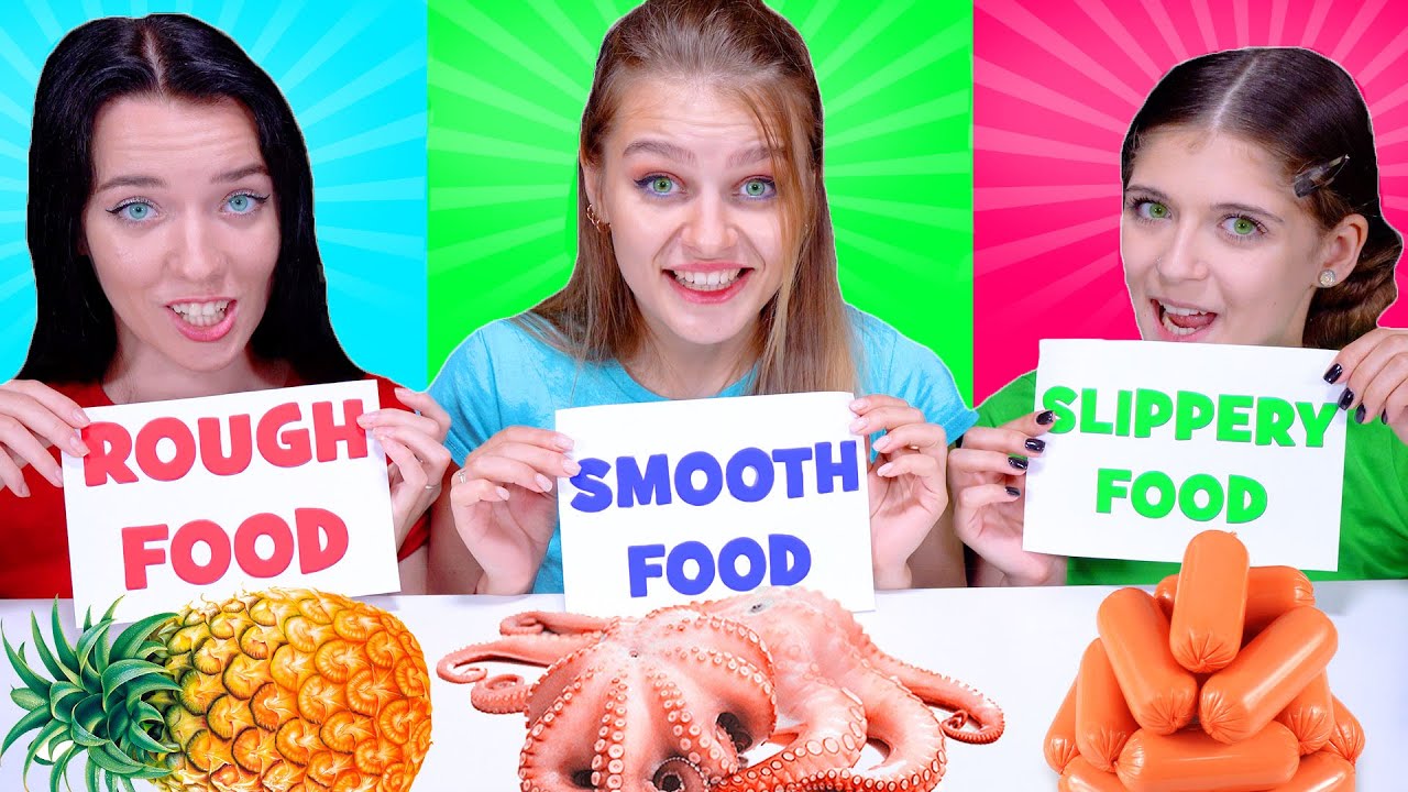 ASMR Smooth Food, Rough Food or Slippery Food Challenge By LiLiBu