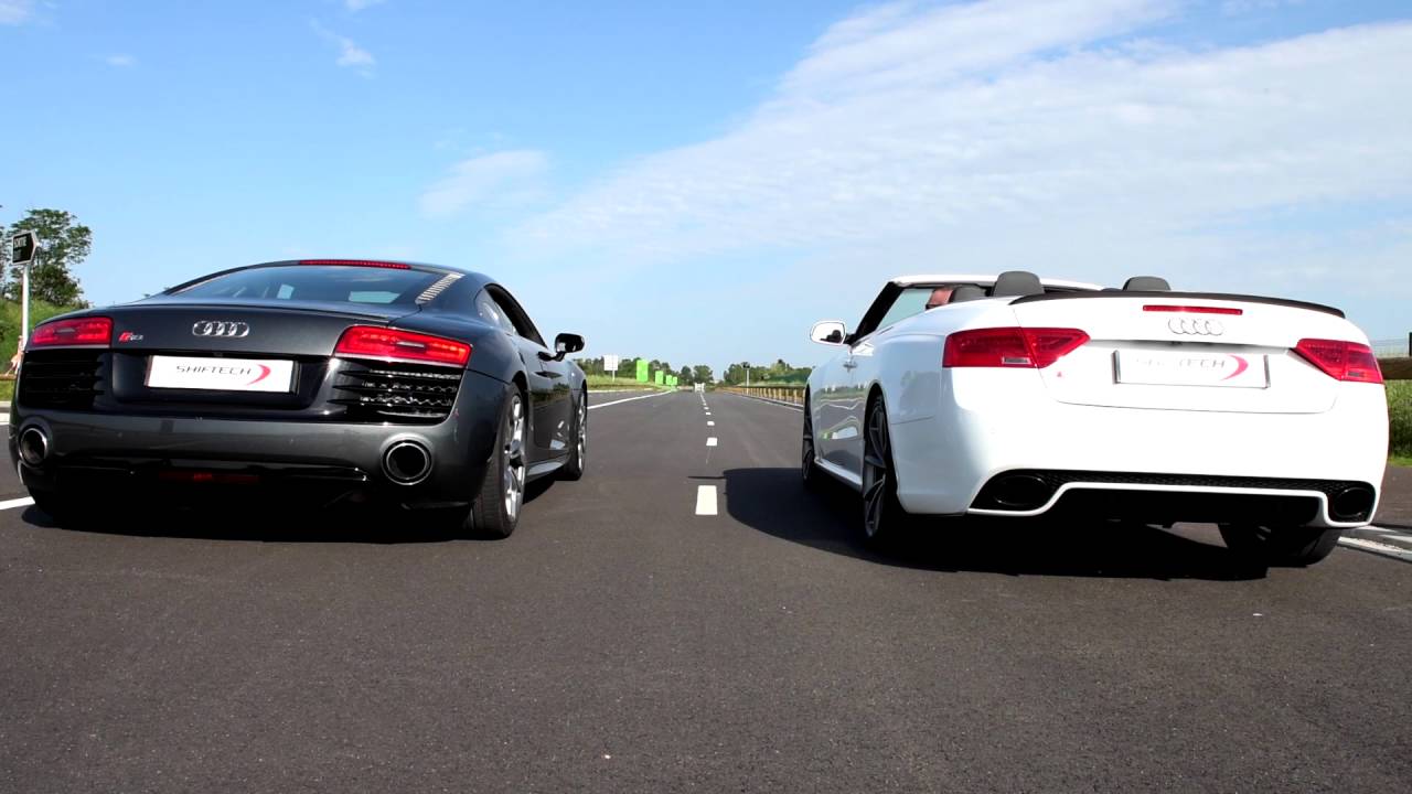 Shiftech Tuned Audi R8 V10 & RS5 w/ ARMYTRIX Exhaust - Revs & Flybys Sounds