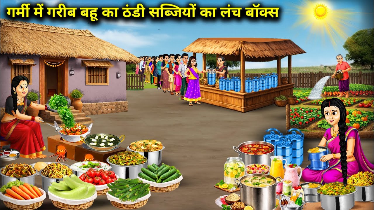 गर्मी में गरीब बहू का ठंडी सब्जियों का लंच बॉक्स | A Poor Daughter-in-Law's Lunchbox | Cartoon Video