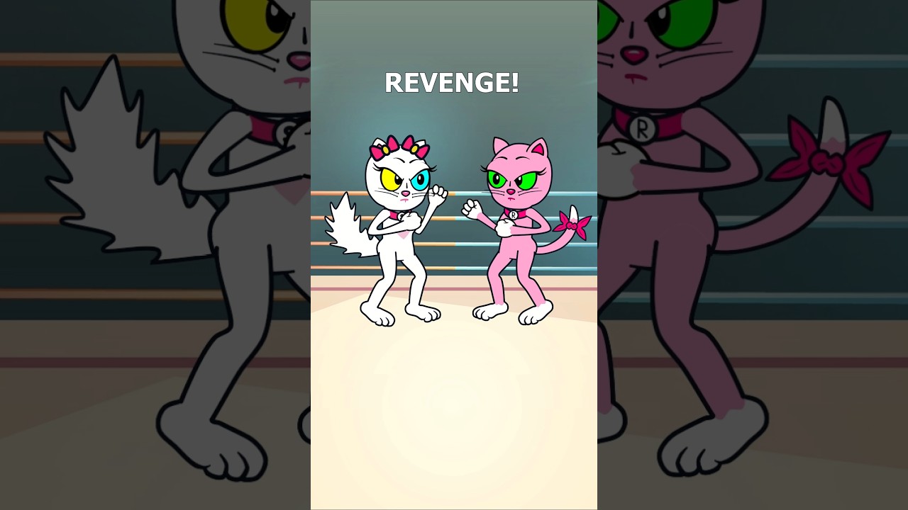 The Kitten&rsquo;s Revenge Story 💔😾💪 #catfight #kittenrevenge #animation #catstory #gymtransformation