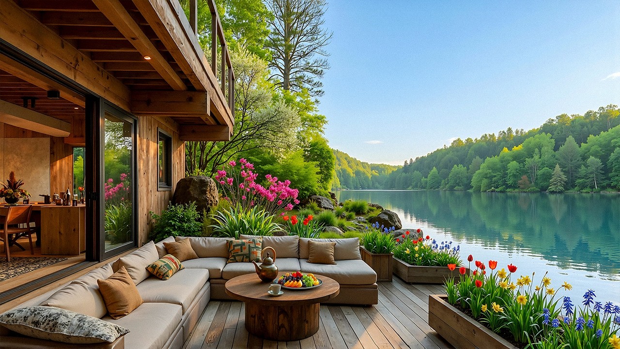 Smooth March Jazz in the Lakeside | Gentle Jazz & Peaceful Nature To Calm Your Mind