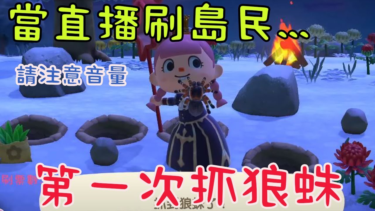 【動物森友會】無人島尋找小熊確卻遇狼蛛 | 驚魂夜 | 請注意音量 |直播剪輯
