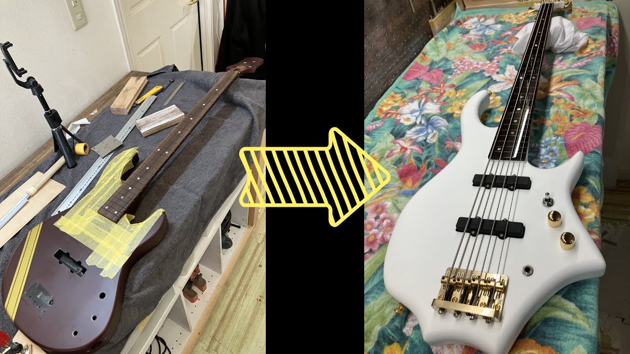 [リペア] 昔作ったベースを修理・改造する　　Modifications to a bass guitar I made previously