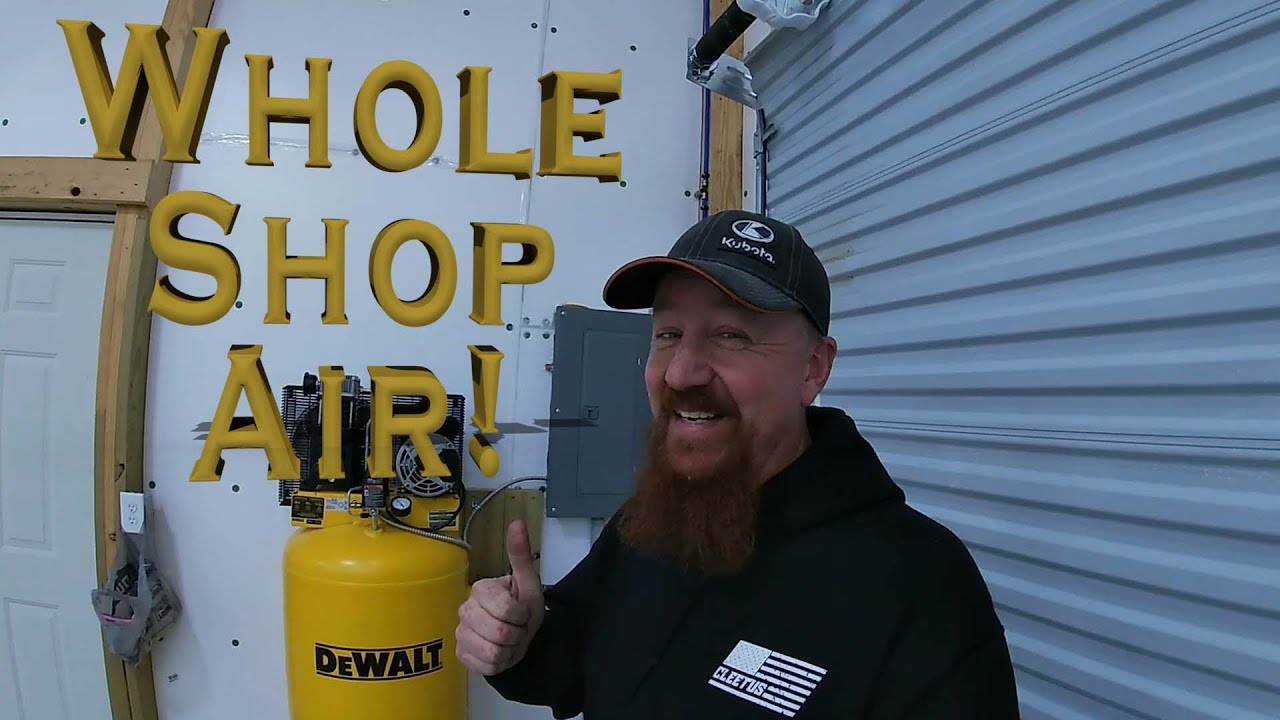 Установка воздушного компрессора Dewalt 60 галлонов — Whole Shop Air — Строительство каркасного г...