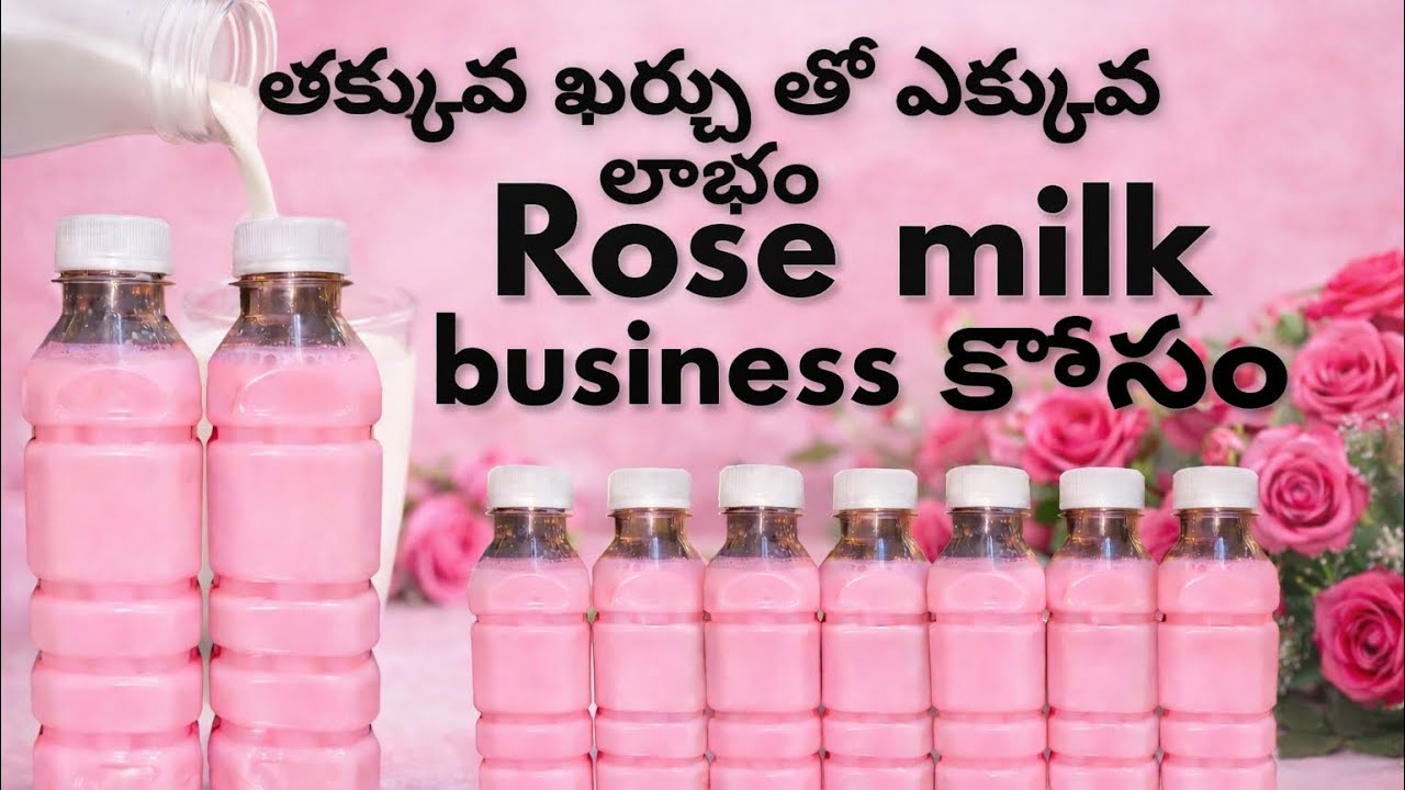 తక్కువ ఖర్చు తో ఎక్కువ లాభం Rose milk business కోసం || Rose milk recipe 