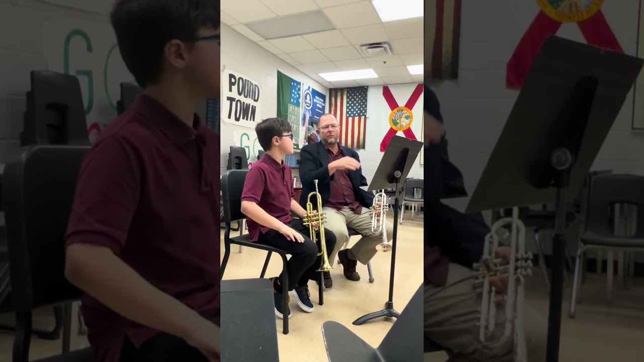 Nathan’s first trumpet solo, instructor notes