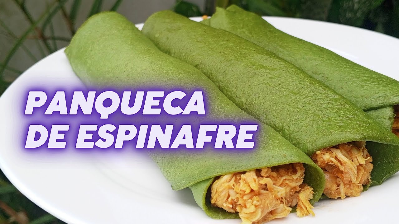 Panqueca de Espinafre Sem Glúten - Recheio de Frango