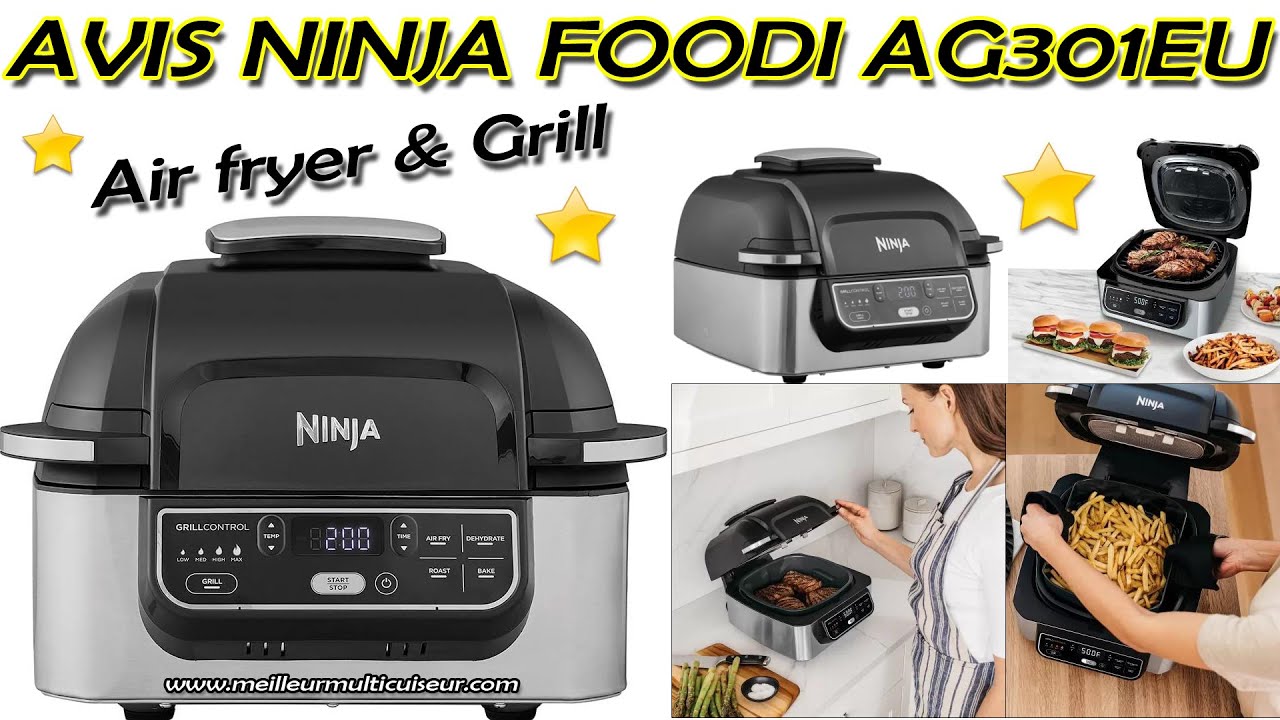 Avis Ninja Foodi AG301EU Air Fryer et Grill d'int&eacute;rieur 2-en-1 & technologie Cyclonic Air &agrave; 265&deg;C