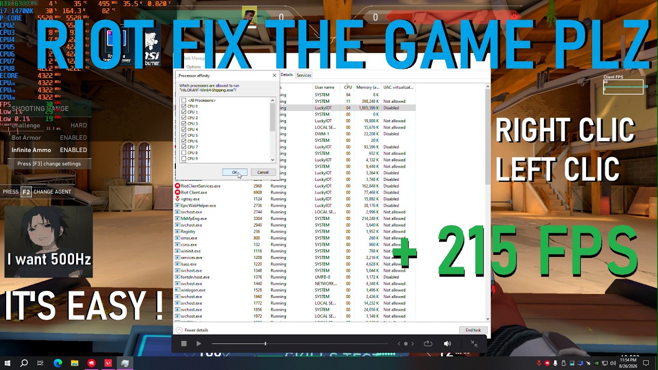 Free 200FPS in Valorant on Intel hybrid (Win 10) ? Thanks RIOT