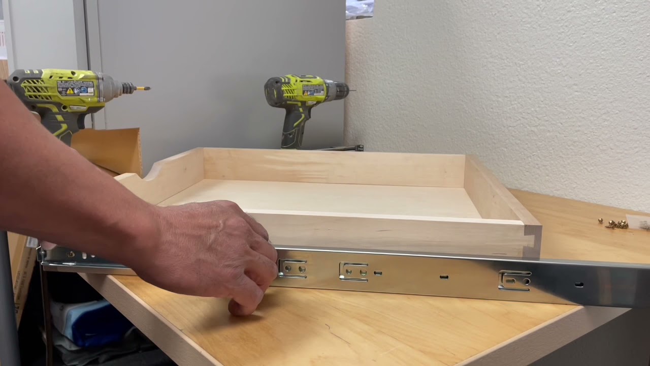 CabinetRTA DIY Slide Out Cabinet Shelf Pull-Out Wood Drawer Storage Assembly & Installation COUVER