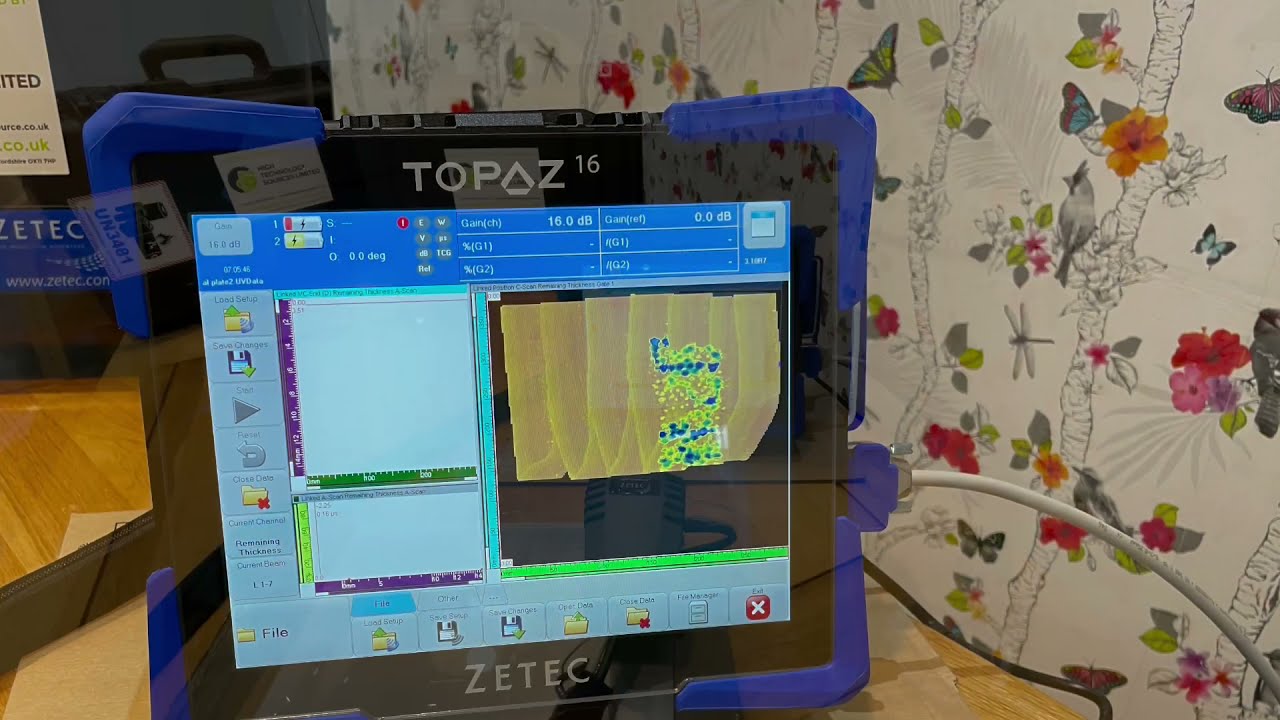HTSL Zetec Topaz16 PAUT and Paintbrush corrosion mapping system setup 2 minutes Phased Array UT