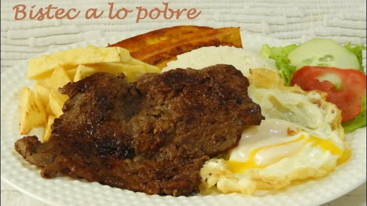 BISTEC A LO POBRE receta Peruanísima y deliciosa