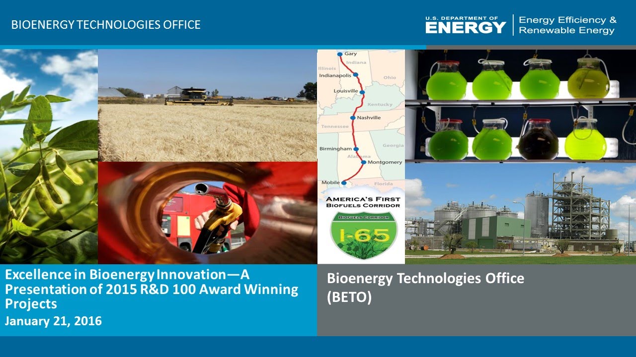 Excellence in Bioenergy Innovation—A Presentation of 2015 R&D 100 Award Winning Projects