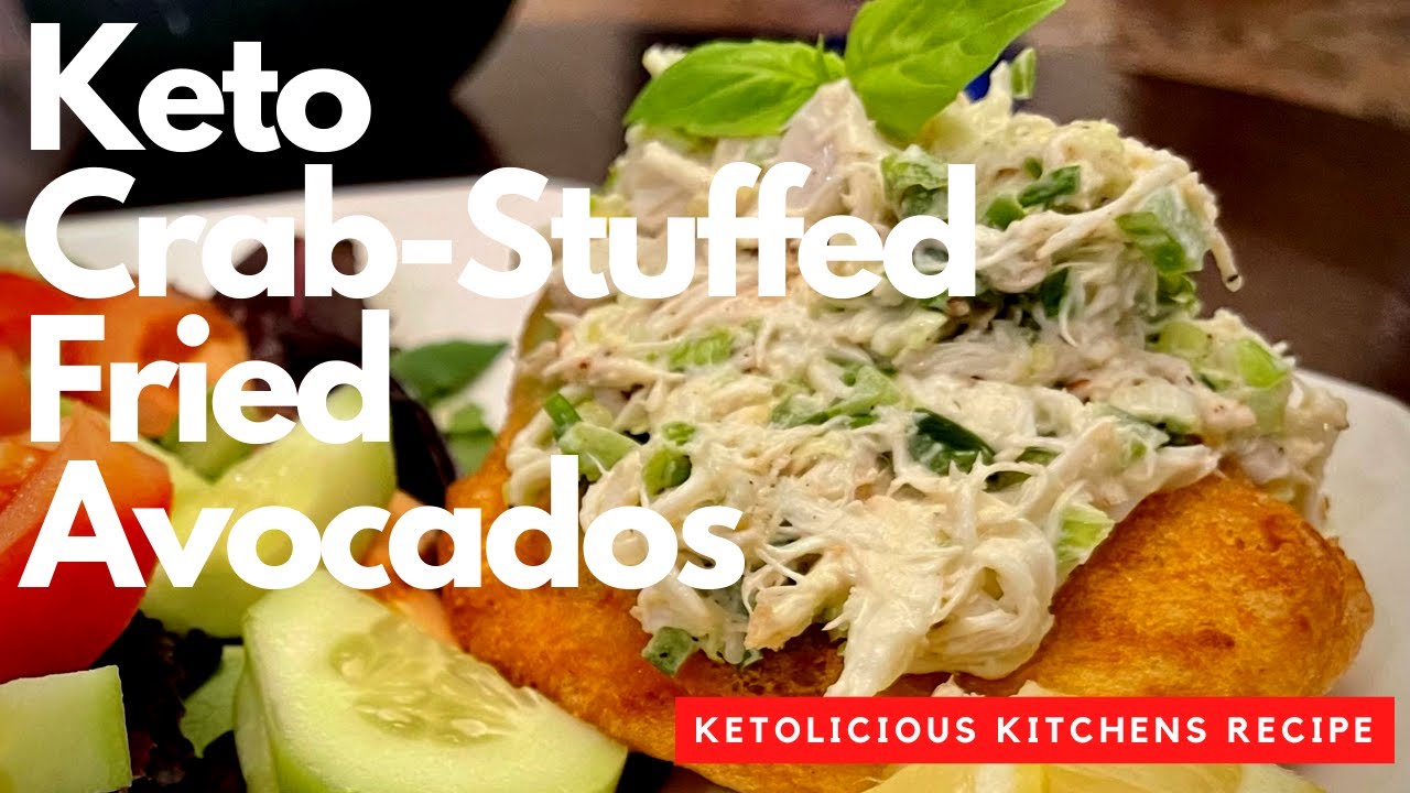 KETO AGUACATE FRITO RELLENO DE CANGREJO!  Can you say Keto Crab-Stuffed Fried Avocado?!