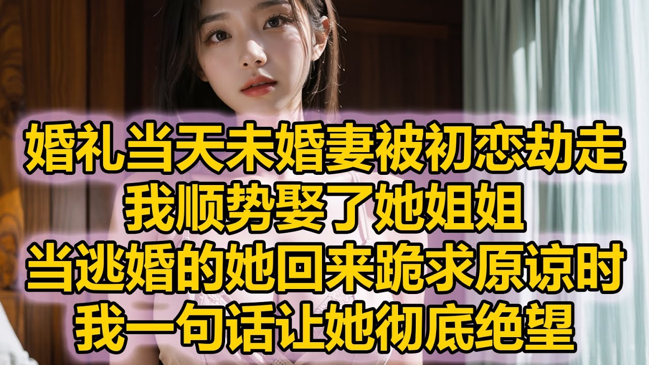 婚礼当天未婚妻被初恋劫走，我顺势娶了她姐姐，当逃婚的她回来跪求原谅时，我一句话让她彻底绝望