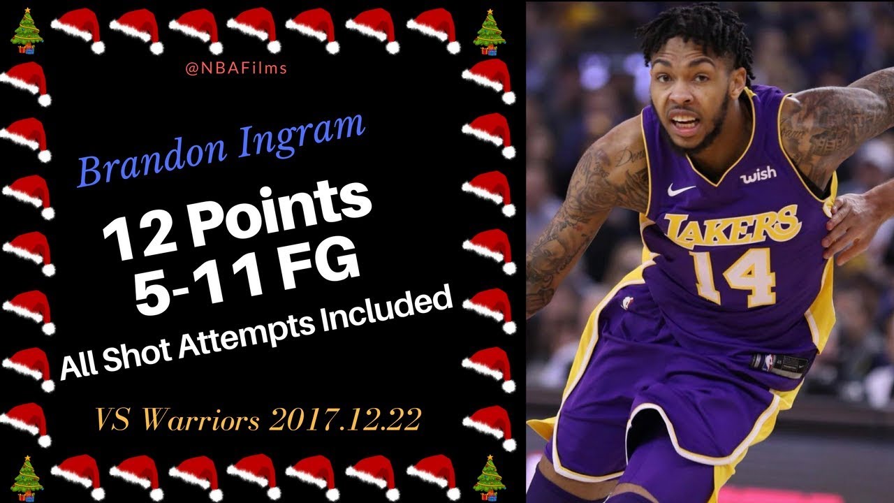 Brandon Ingram 12 Points, 5-11 FG all shot attempts included 2017.12.22 vs Warriors