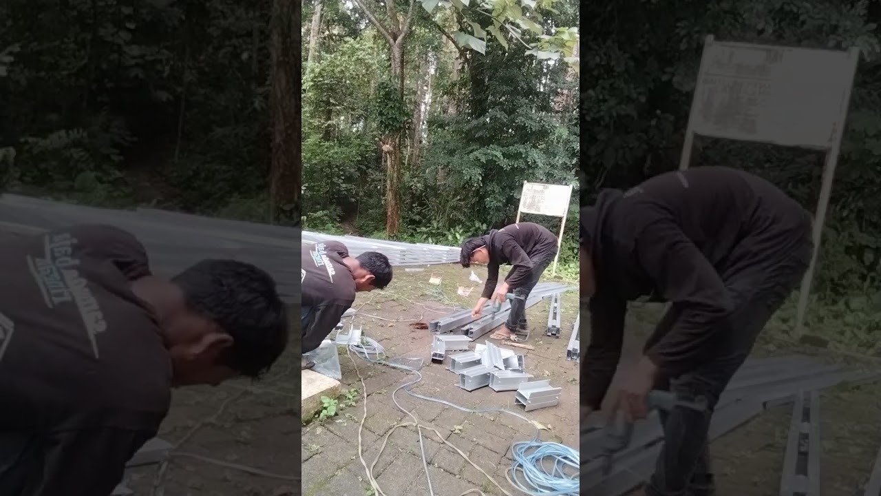 ini sedang bikin tiang buat nanti besokk d dirikan