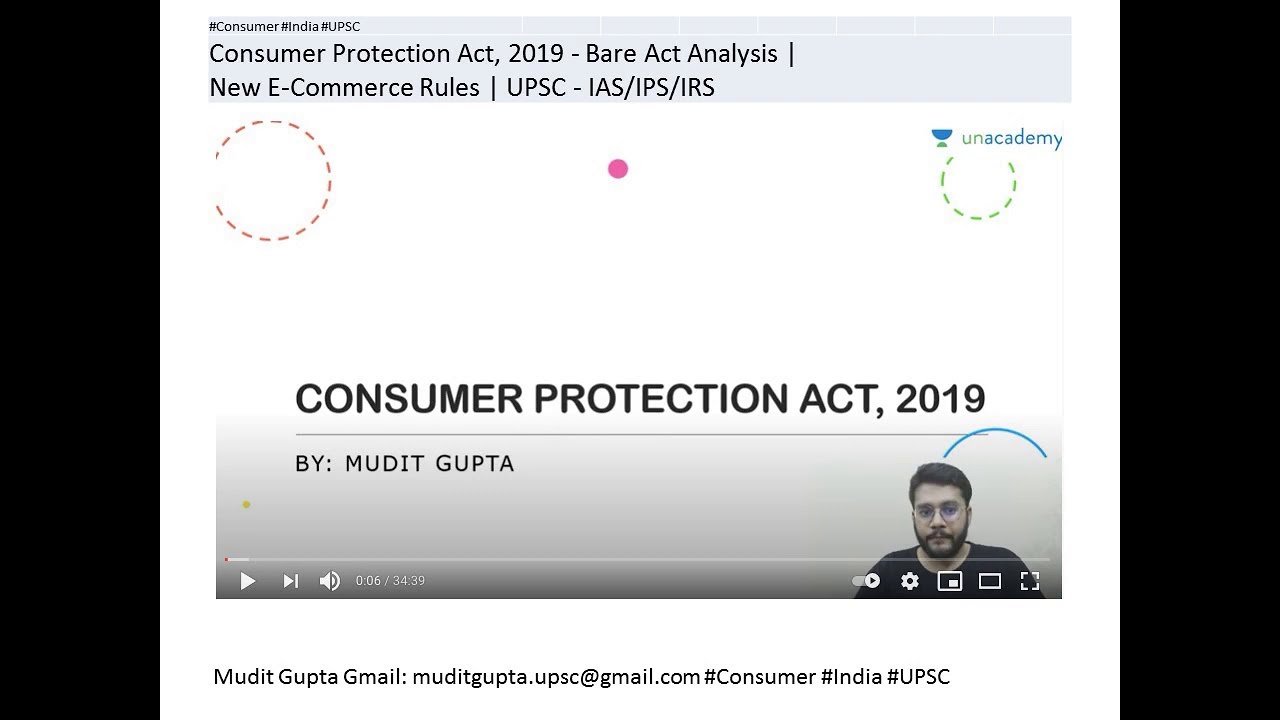 Consumer Protection Act, 2019 - Bare Act Analysis | New E-Commerce Rules | UPSC - IAS/IPS/IRS