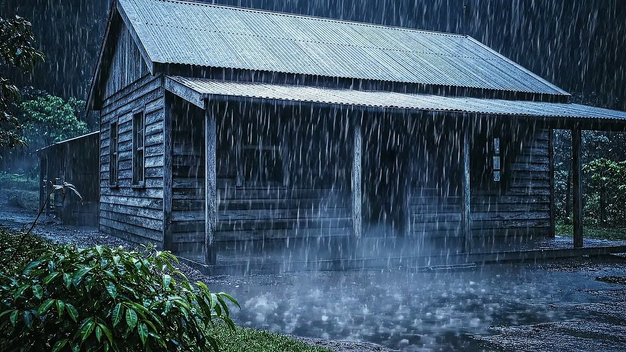 Tormenta Nocturna para Dormir al Instante | Huracán en Techo de Lámina y Truenos