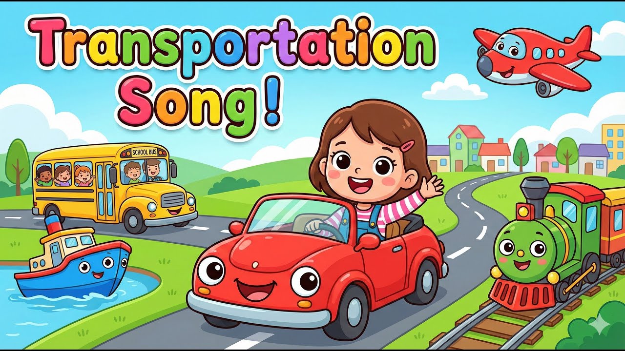 Transportation Song for Kids 🚗✈️🚂 | Fun Learning for Children