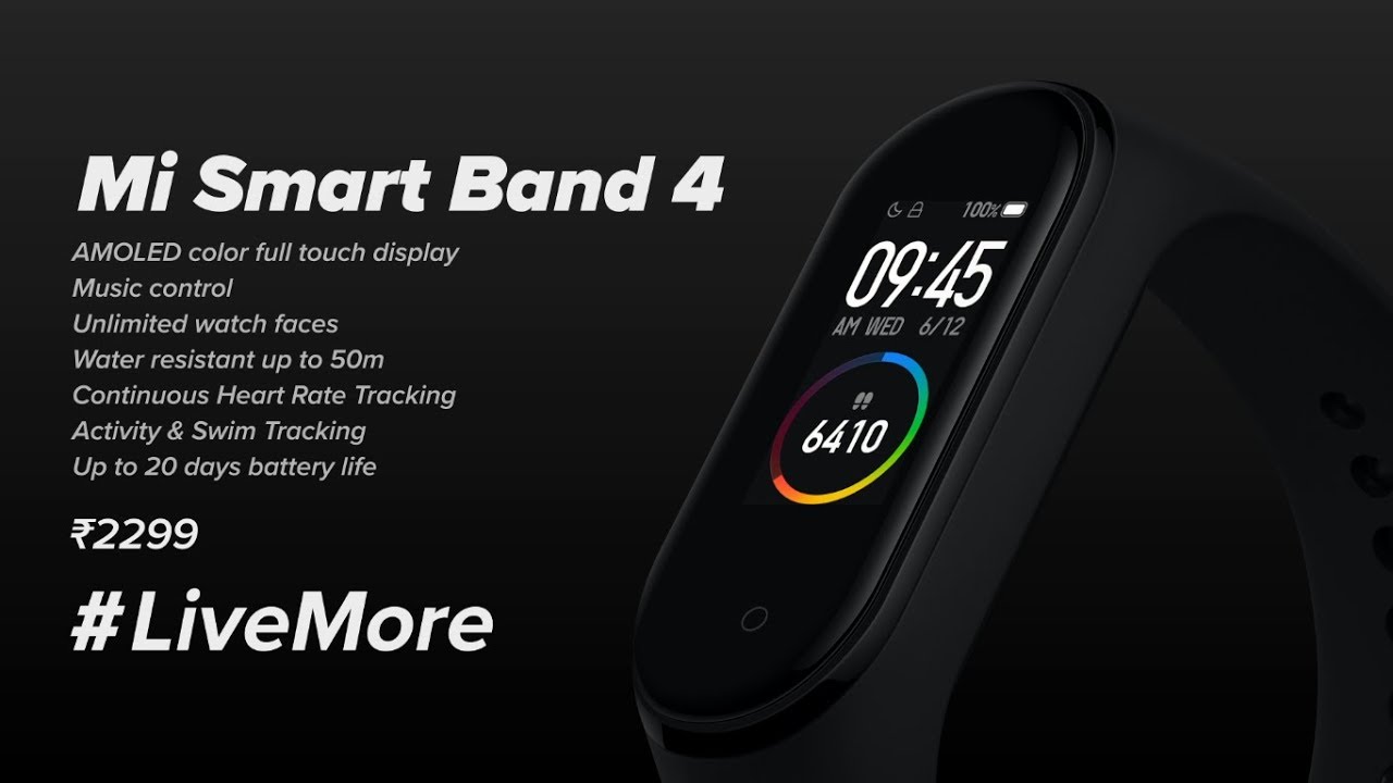 Mi Smart Band 4 | Sale on 28th Sep at 1 PM! #LiveMore