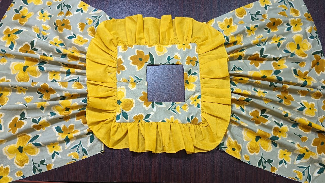 Square yoke baby frock cutting and stitching || Summer baby frock cutting || Baby frock design