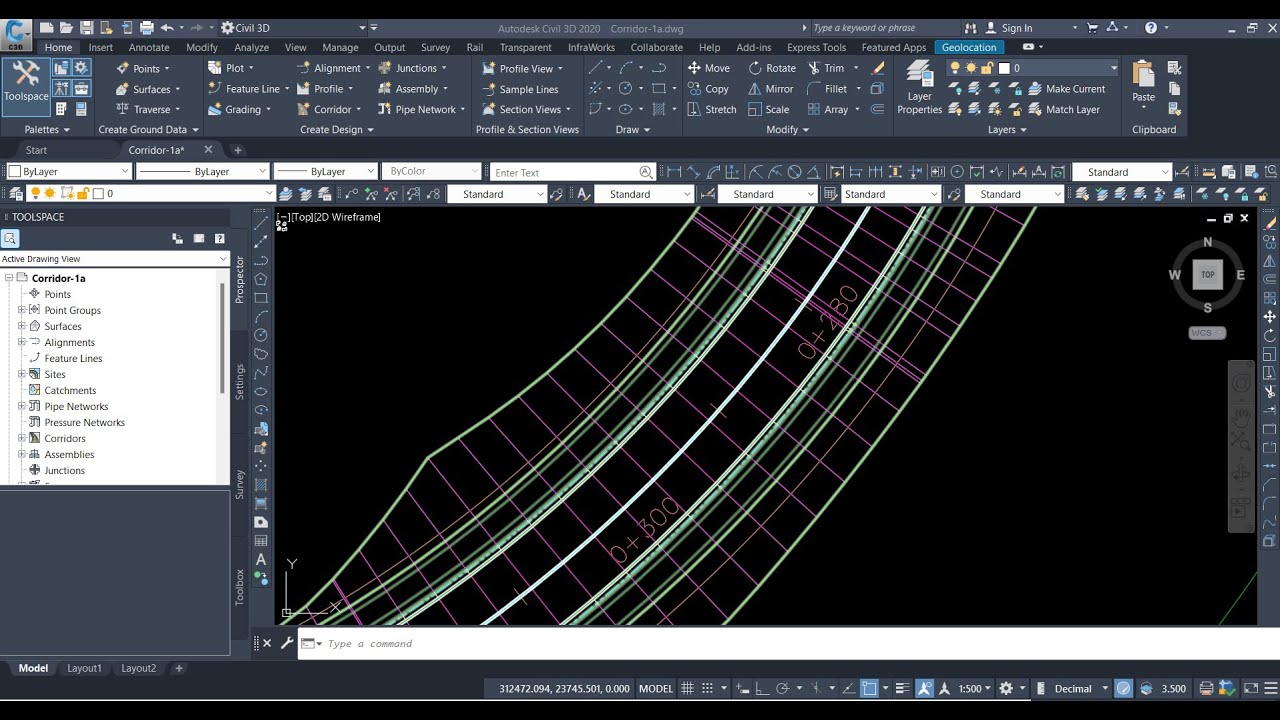 Create a Basic Corridor Model in Autocad Civil 3D