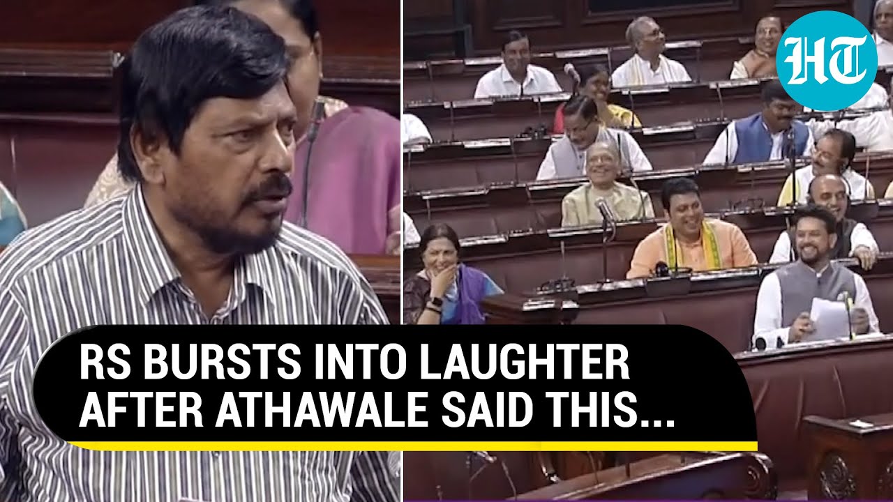 'Kharge Is The Villain': Ramdas Athawale's Speech Leaves Rajya Sabha In Splits | Watch