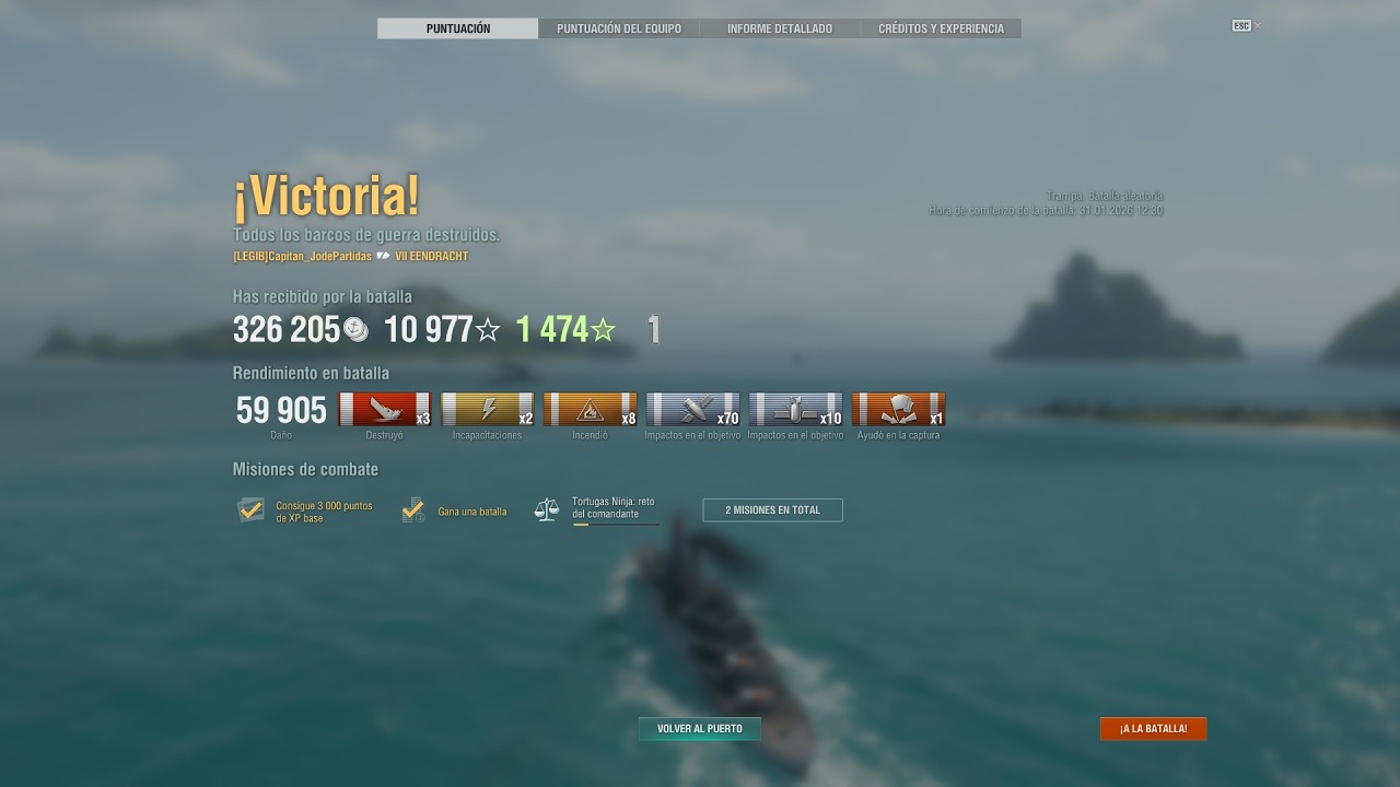 World of Warships. Eendracht. Capitan_JodePartidas en solitario en Trampa.