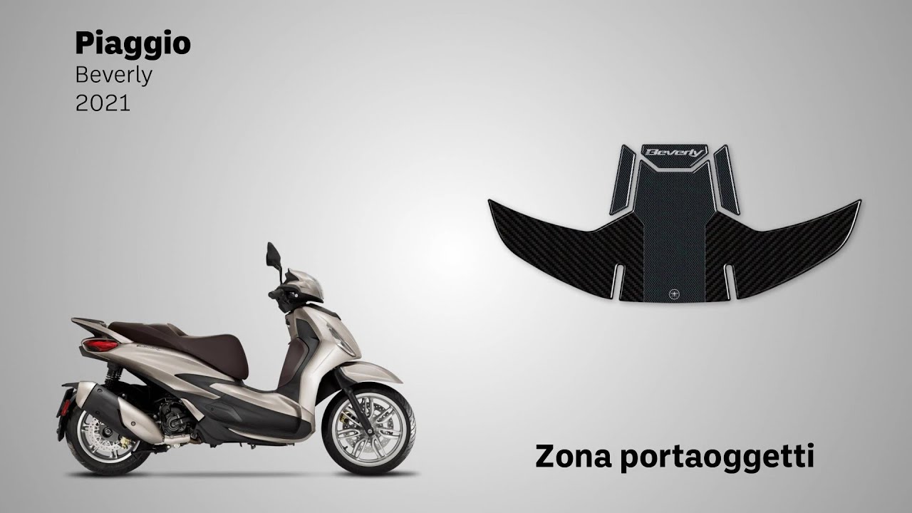 LabelBike&reg; ADESIVI 3D Zona portaoggetti compatibili con scooter Piaggio Beverly 2021