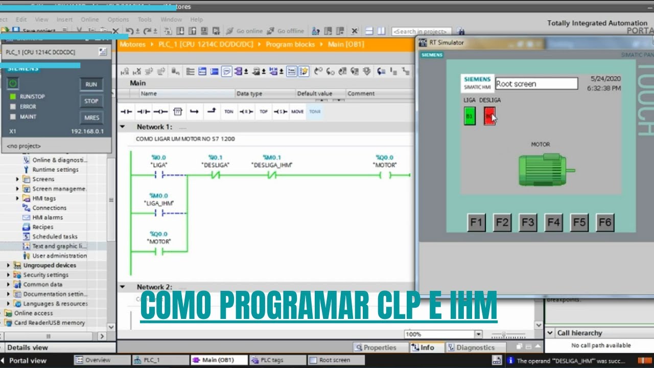 Como programar CLP e IHM siemens no TIA PORTAL V15