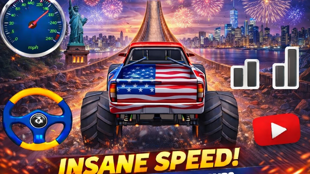 Monster Truck Extreme Stunt Challenge 🚛🔥 | Impossible Ramp Jump Gameplay