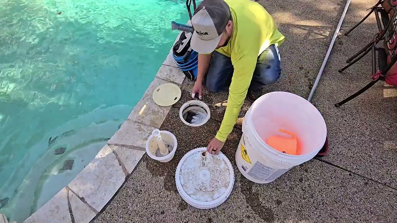 DFW Winter pool clean with DE filter backwash