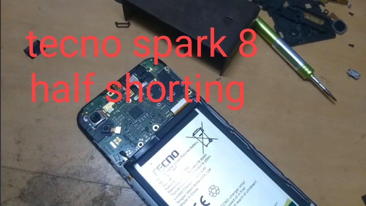 tecno spark 8 half shorting,charging storej problem.