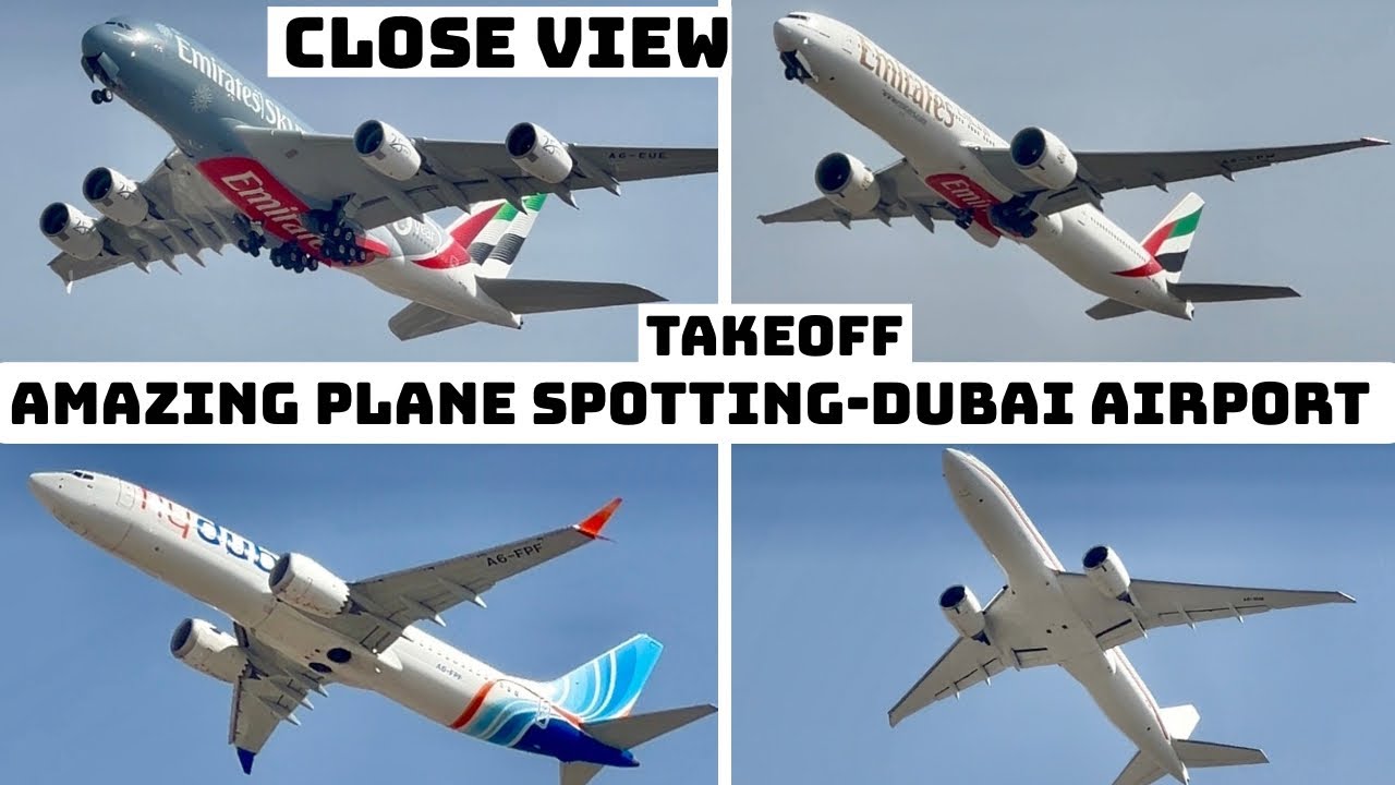 🇦🇪✈️Dubai AirPort PlaneSpotting:Beautiful Takeoff view of Emirates Airlines and Fly Dubai