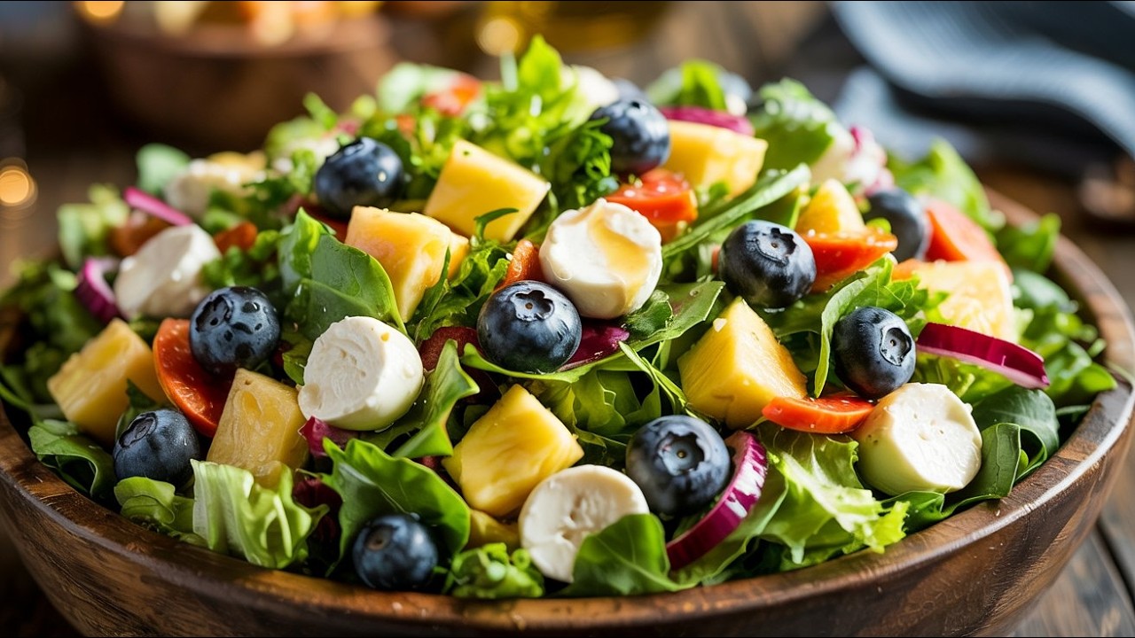 Nadie cree lo fácil y cremosa que queda esta ensalada de lechuga y piña con pocos ingredientes 🥬