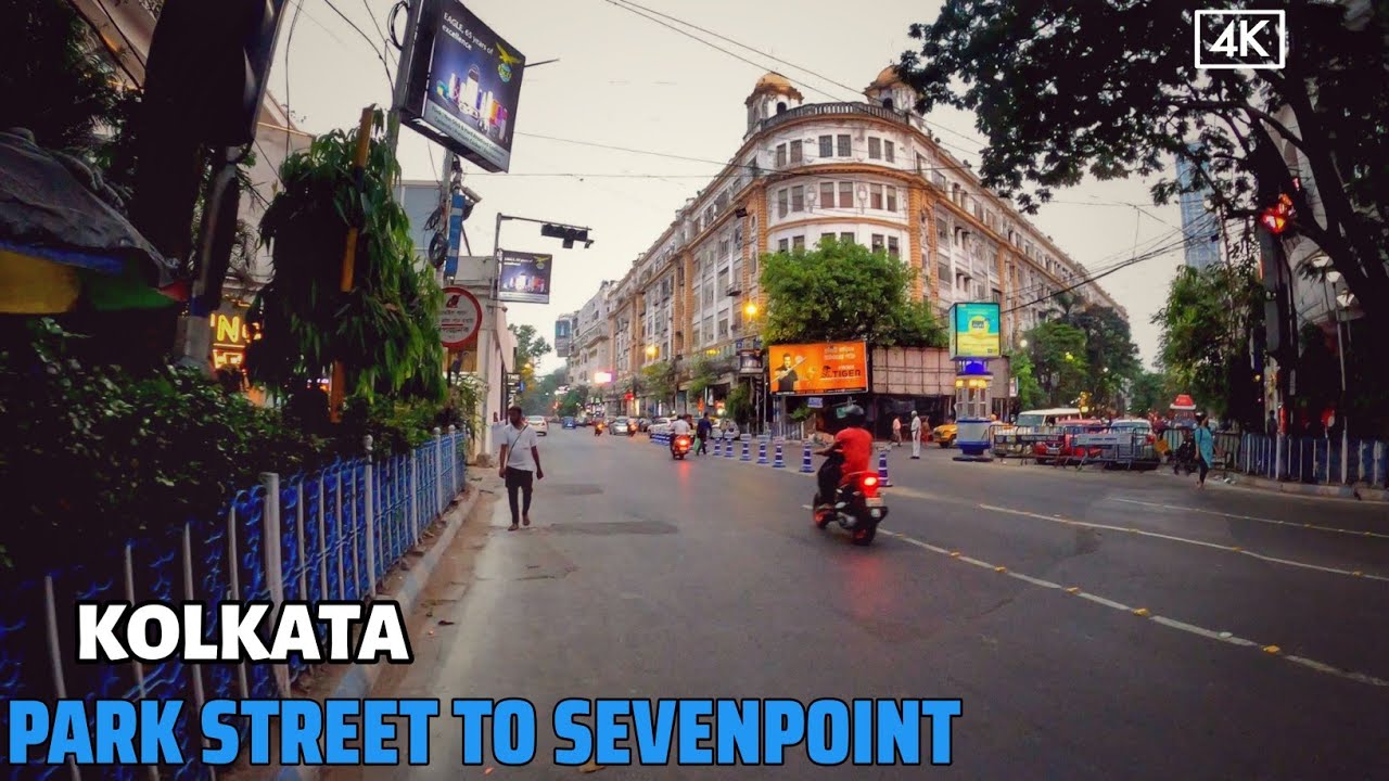 Walking in Kolkata City India - Park Street Calcutta - Downtown Kolkata City Walking Tour