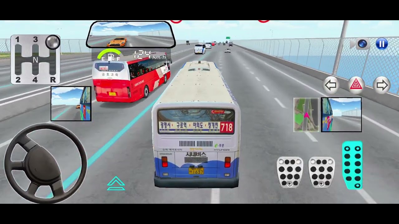 Bus color full 3d driving