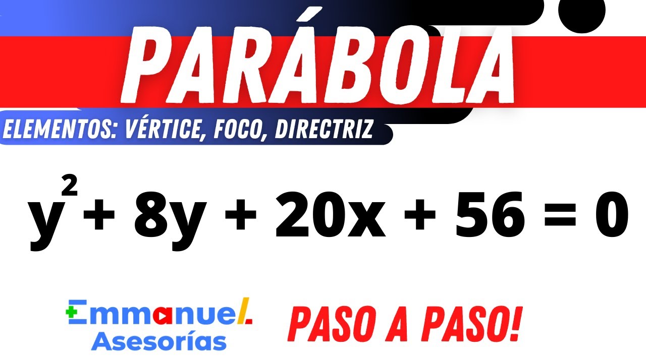 GEOMETRÍA ANALÍTICA. Hallar los Elementos de la Parábola dada la Ecuación General. #matematicas