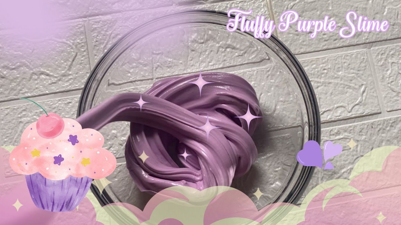 Fluffy Purple slime ✨ | cara membuat slime