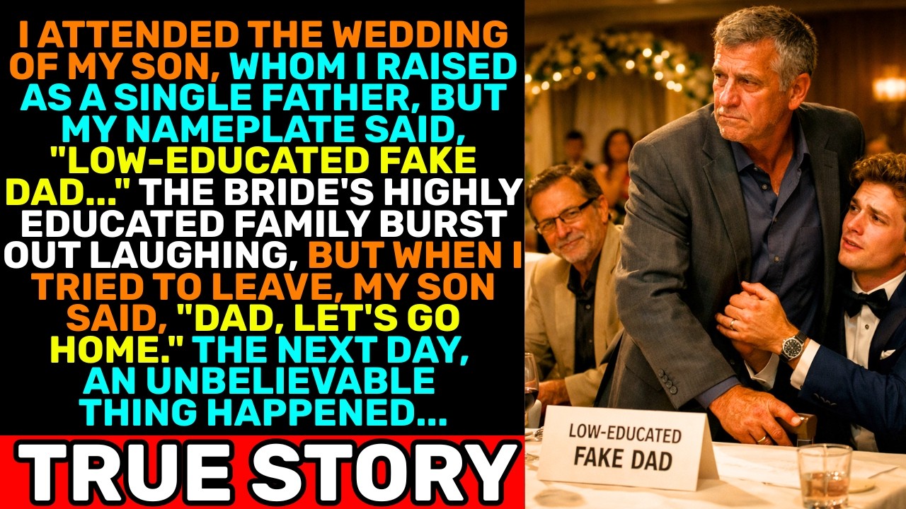I Went to My Son’s Wedding — My Nameplate Said “Fake Dad.” The Next Day Changed Everything…
